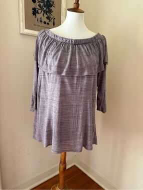 Dolan Off-Shoulder Ruffle Women’s Top in Heather Lavender
